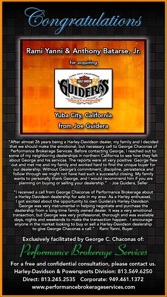 Guidera s Harley  Davidson  of Yuba  City  California  Sells 