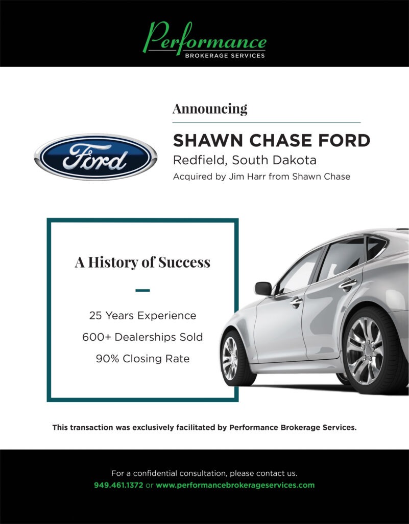 Shawn Chase Sells Ford of Redfield, South Dakota to Jim Harr