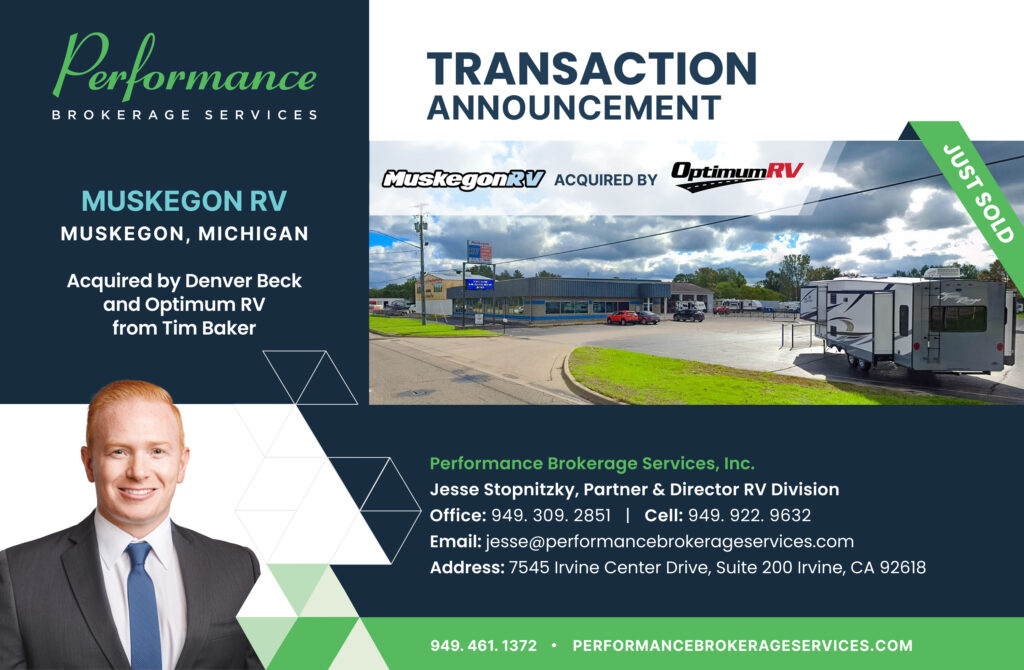 Optimum RV Acquires Muskegon RV in Michigan from Tim Baker