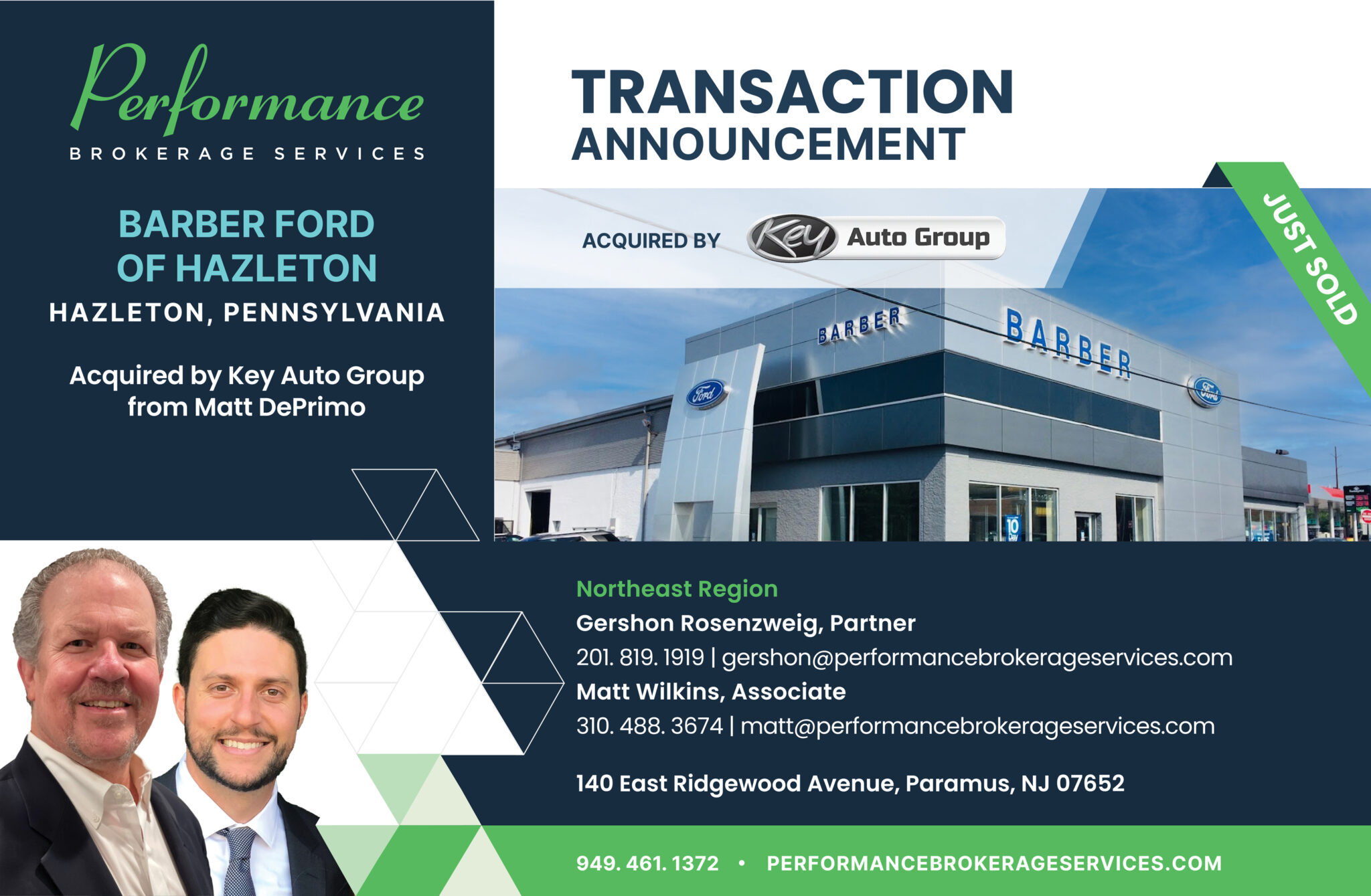 Key Auto Group Acquires Barber Ford of Hazleton in Pennsylvania from