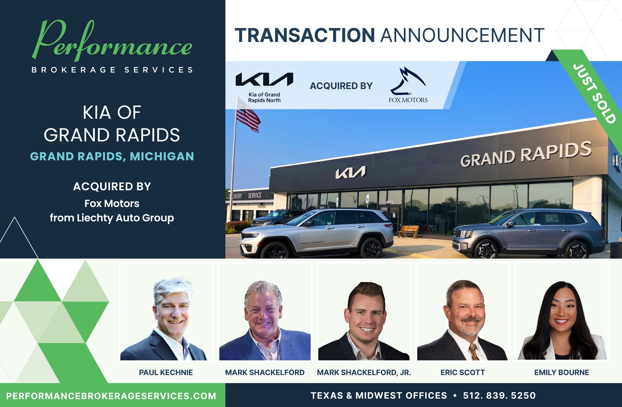 Kia Grand Rapids sells to Fox Motors with Performance Brokerage