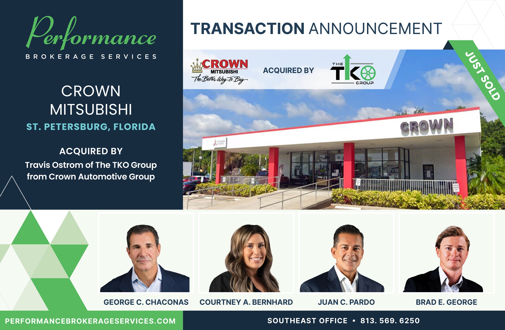 Crown Mitsubishi sells to Travis Ostrom of the TKO Group with Performance Brokerage