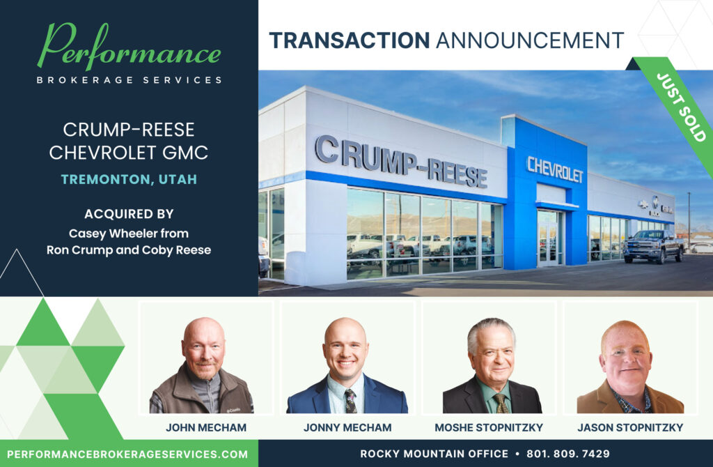 CrumpReese Chevrolet GMC in Tremonton, Utah Sells to Casey Wheeler