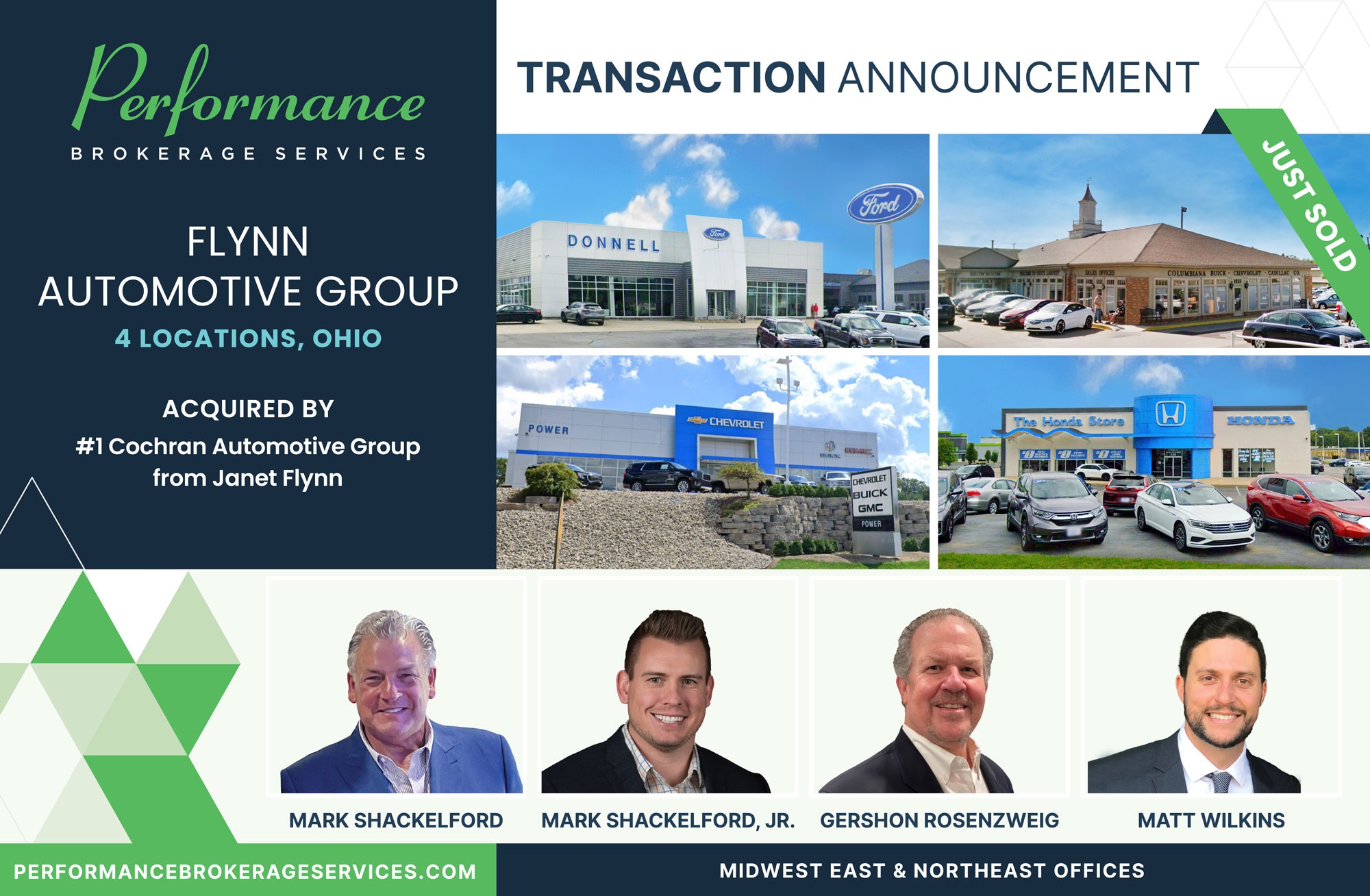 Flynn Automotive Group sells to #1 Cochran Auto Group with Performance Brokerage