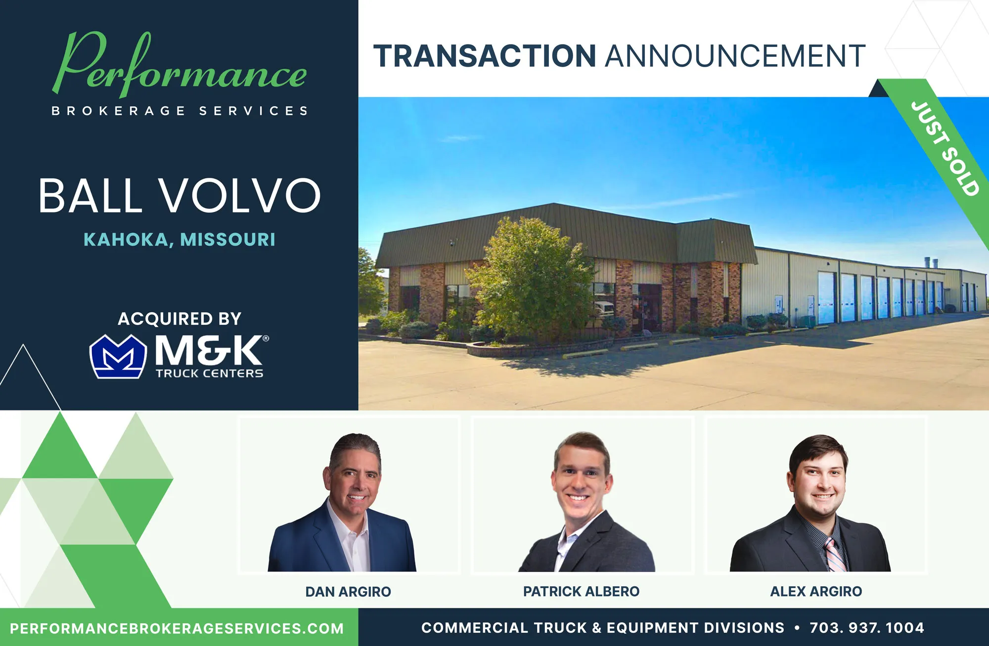 Ball Volvo sells to M&K Truck Centers with Performance Brokerage