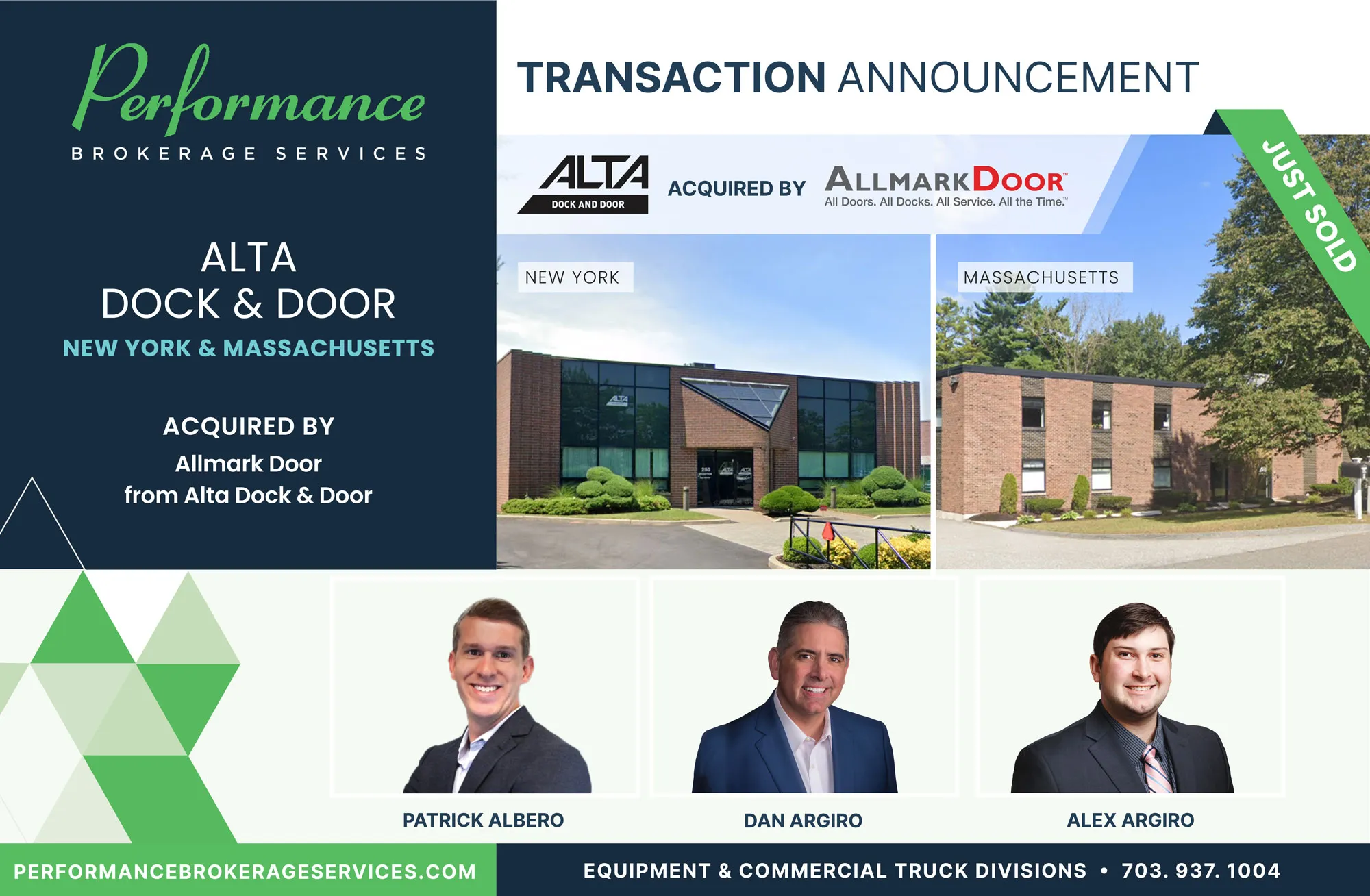 Alta Dock & Door sells to Allmark Door with performance brokerage
