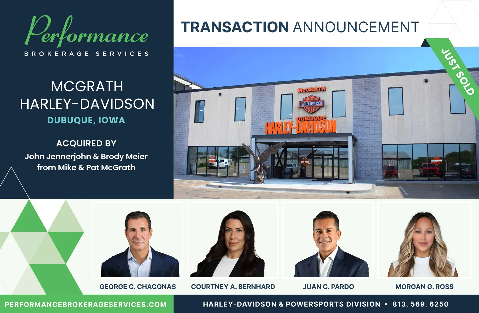 McGrath Harley-Davidson sells to John Jennerjohn and Brody Meier with Performance Brokerage