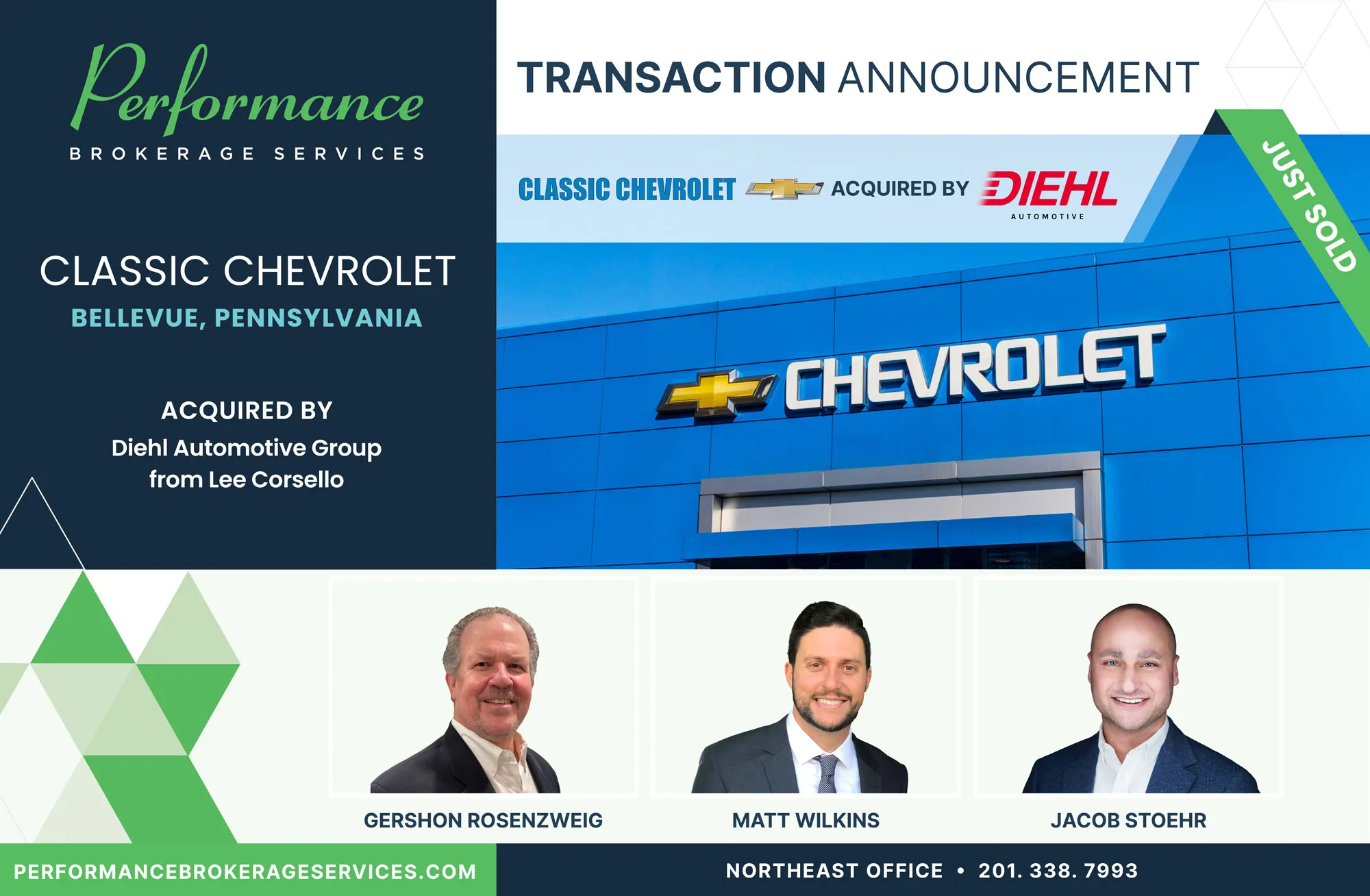 Classic Chevrolet sells to Diehl Automotive with Performance Brokerage