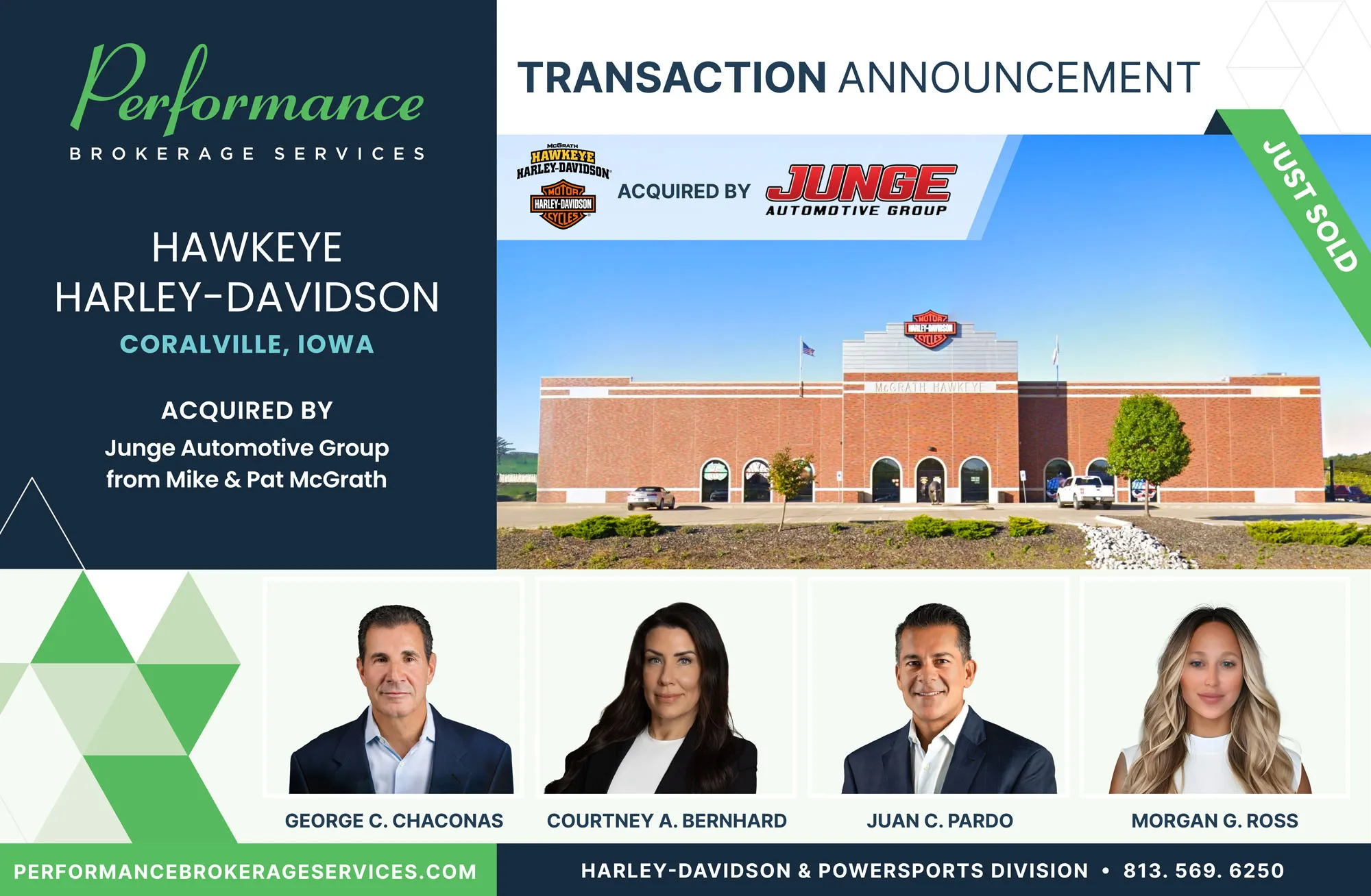 Hawkeye Harley Davidson sells to the Junge family with Performance Brokerage
