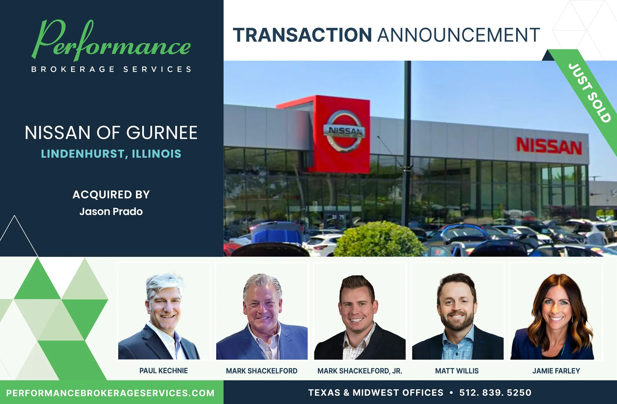 Nissan of Gurnee sells to Jason Prado with Performance Brokerage