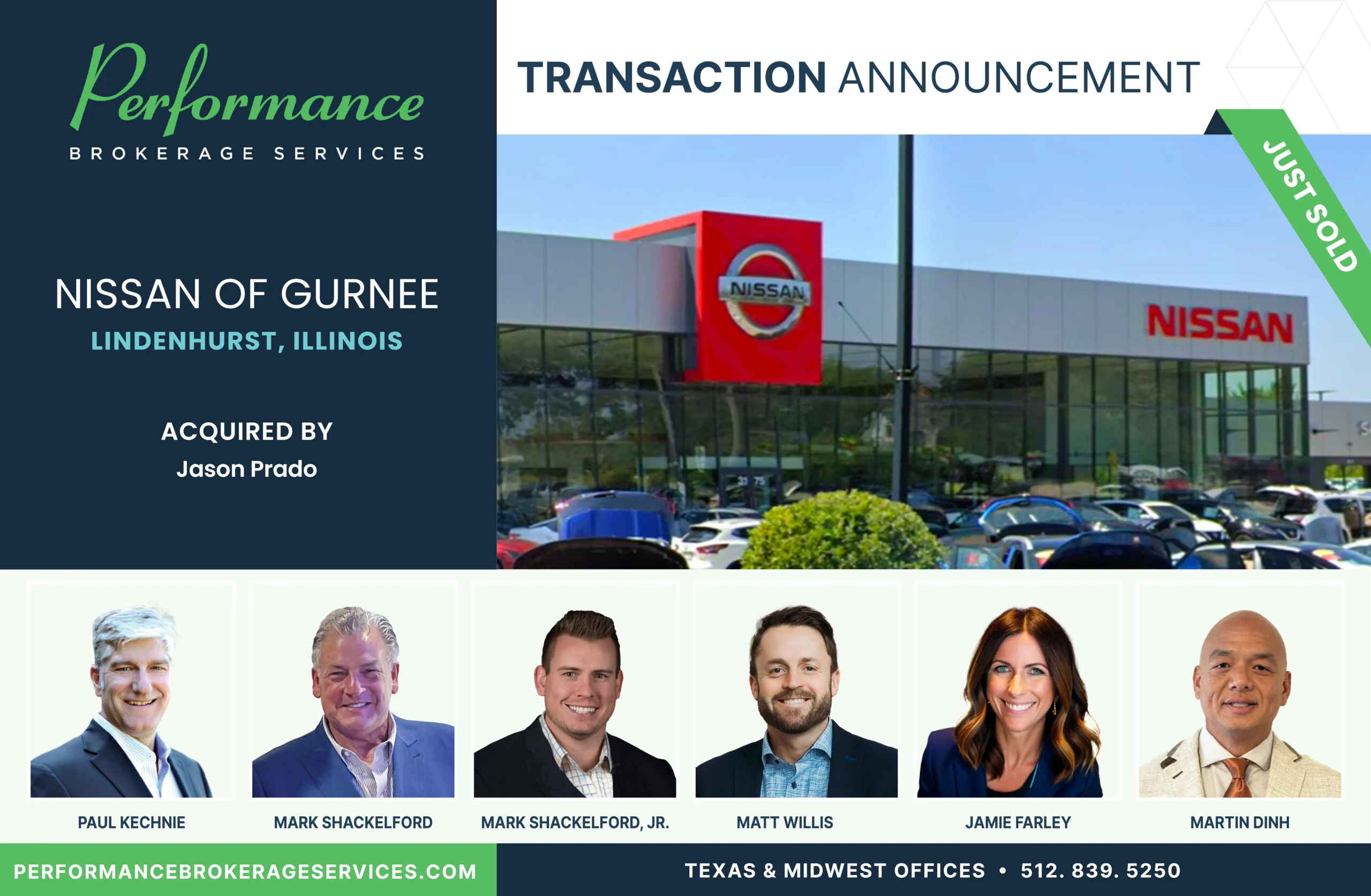 Nissan of Gurnee sells to Jason Prado with Performance Brokerage