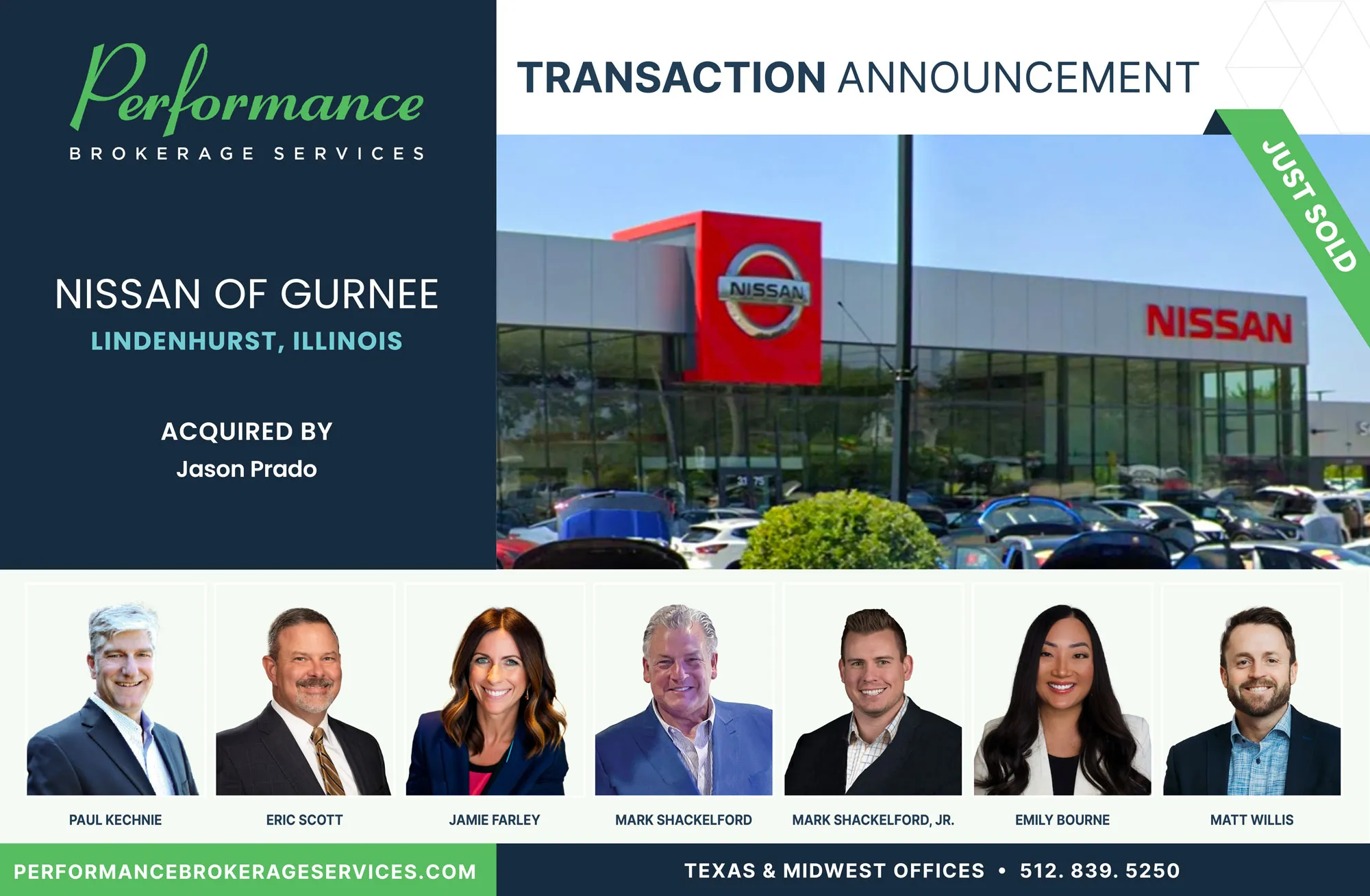 Nissan of Gurnee sells to Jason Prado with Performance Brokerage