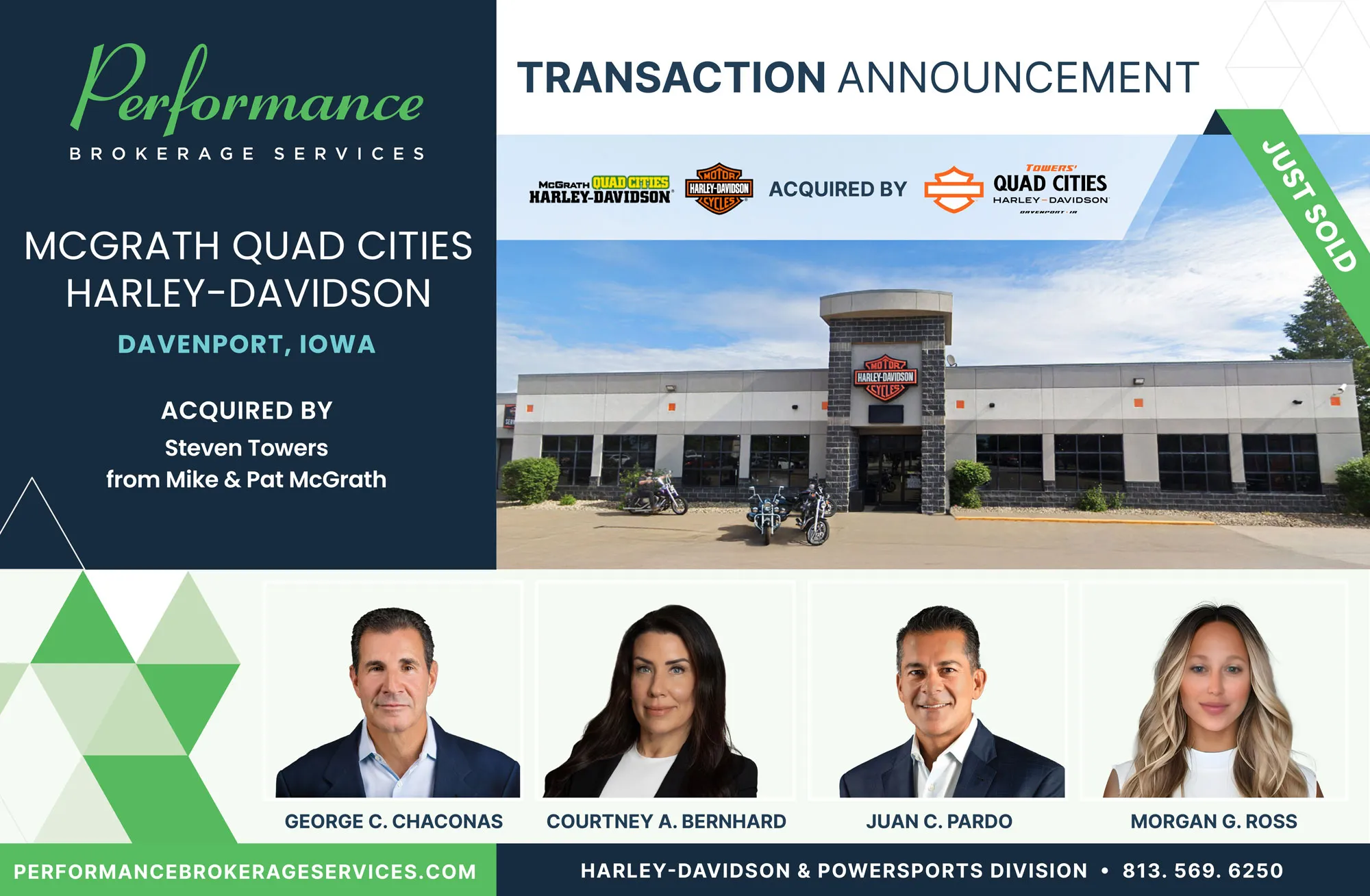 McGrath Quad Cities HD sells to Steven Towers with Performance Brokerage