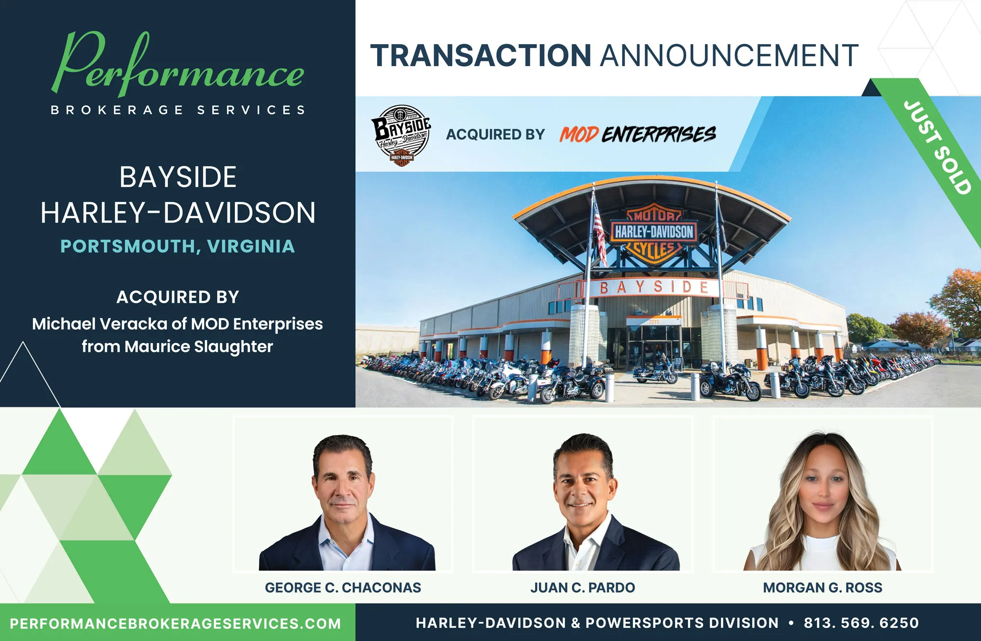 bayside harley-davidson sells to Michael Veracka with Performance Brokerage