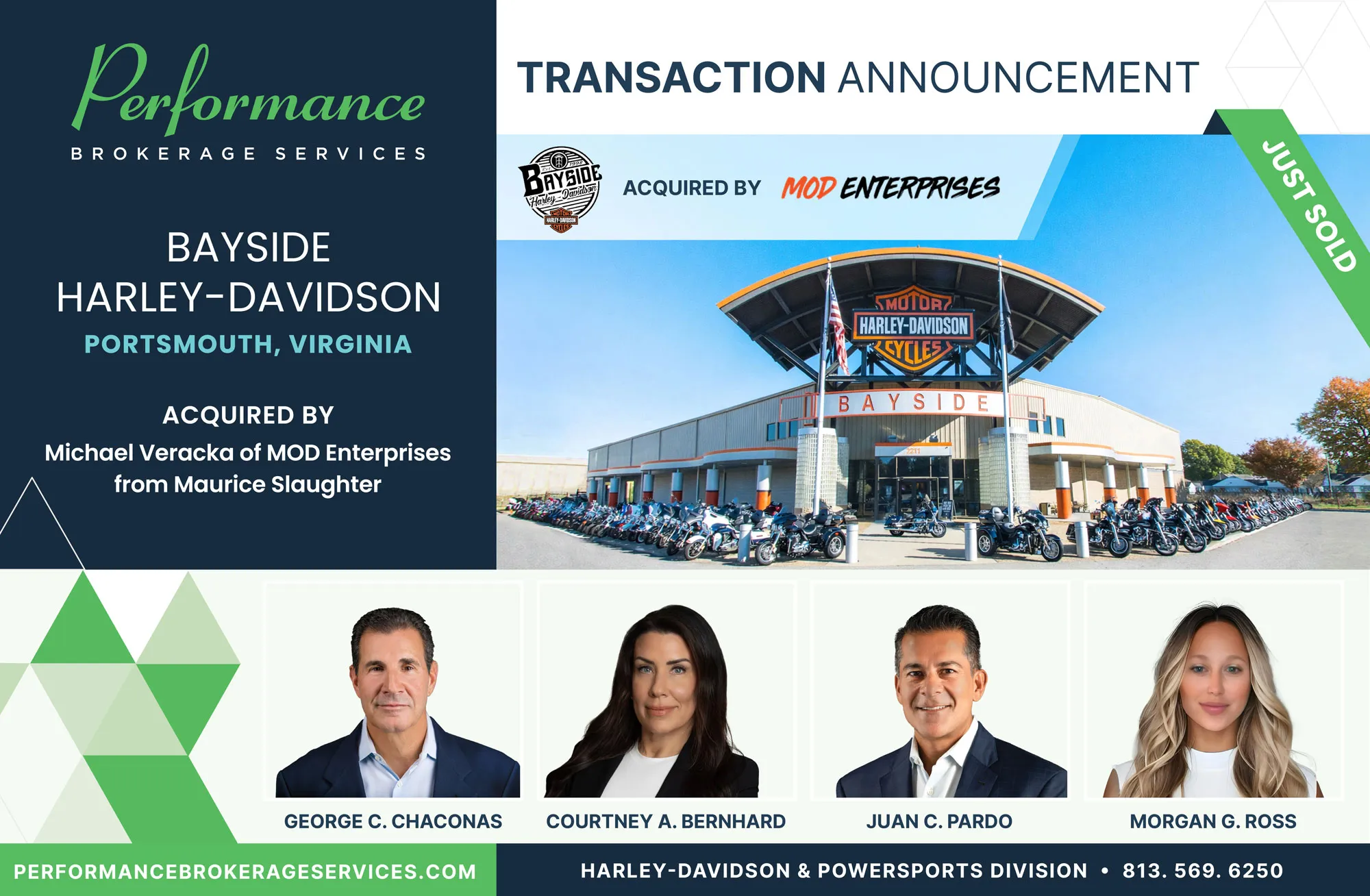 bayside harley-davidson sells to Michael Veracka with Performance Brokerage
