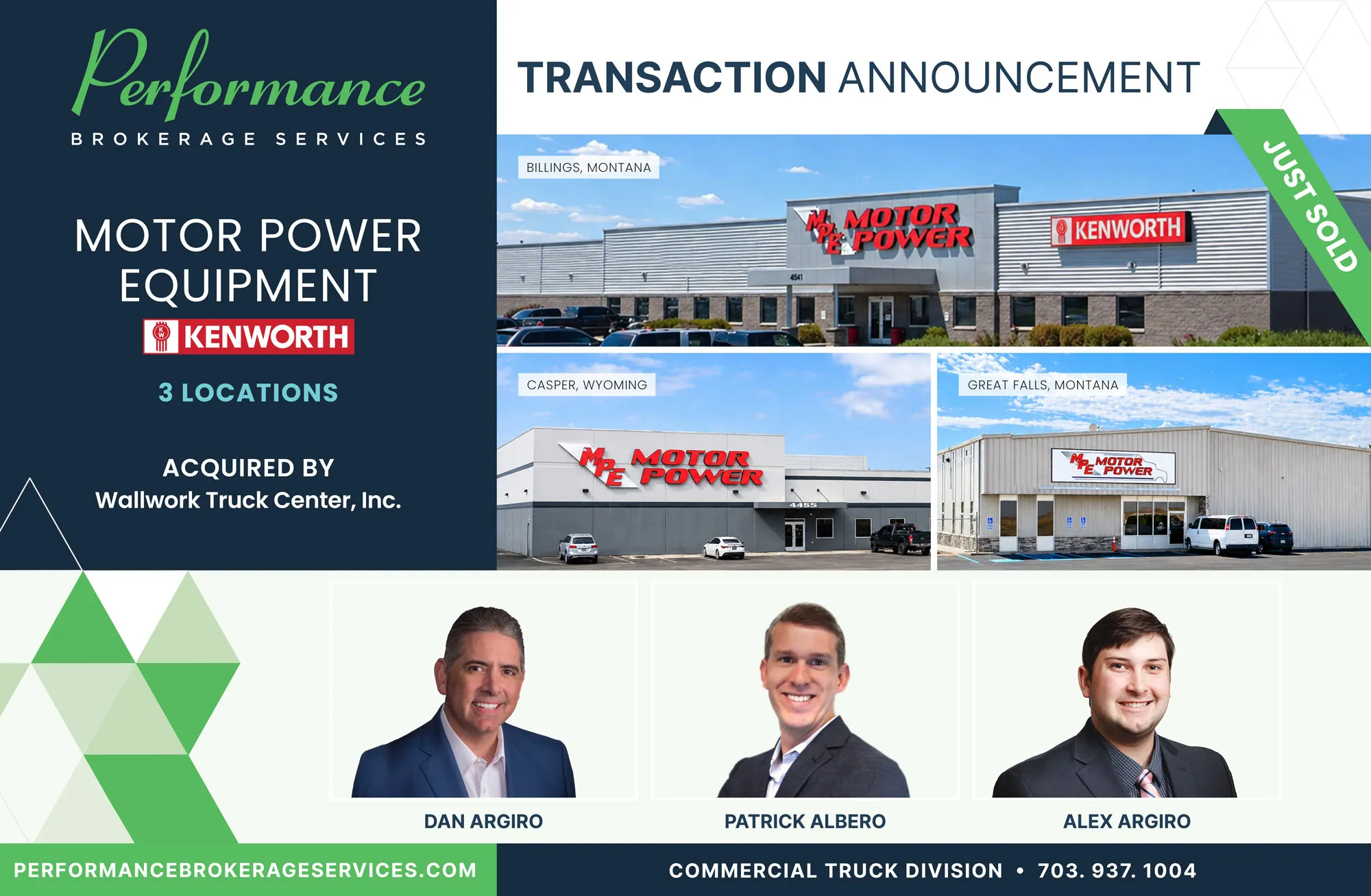 Motor Power Equipment sells to Wallwork Truck Center with Performance Brokerage