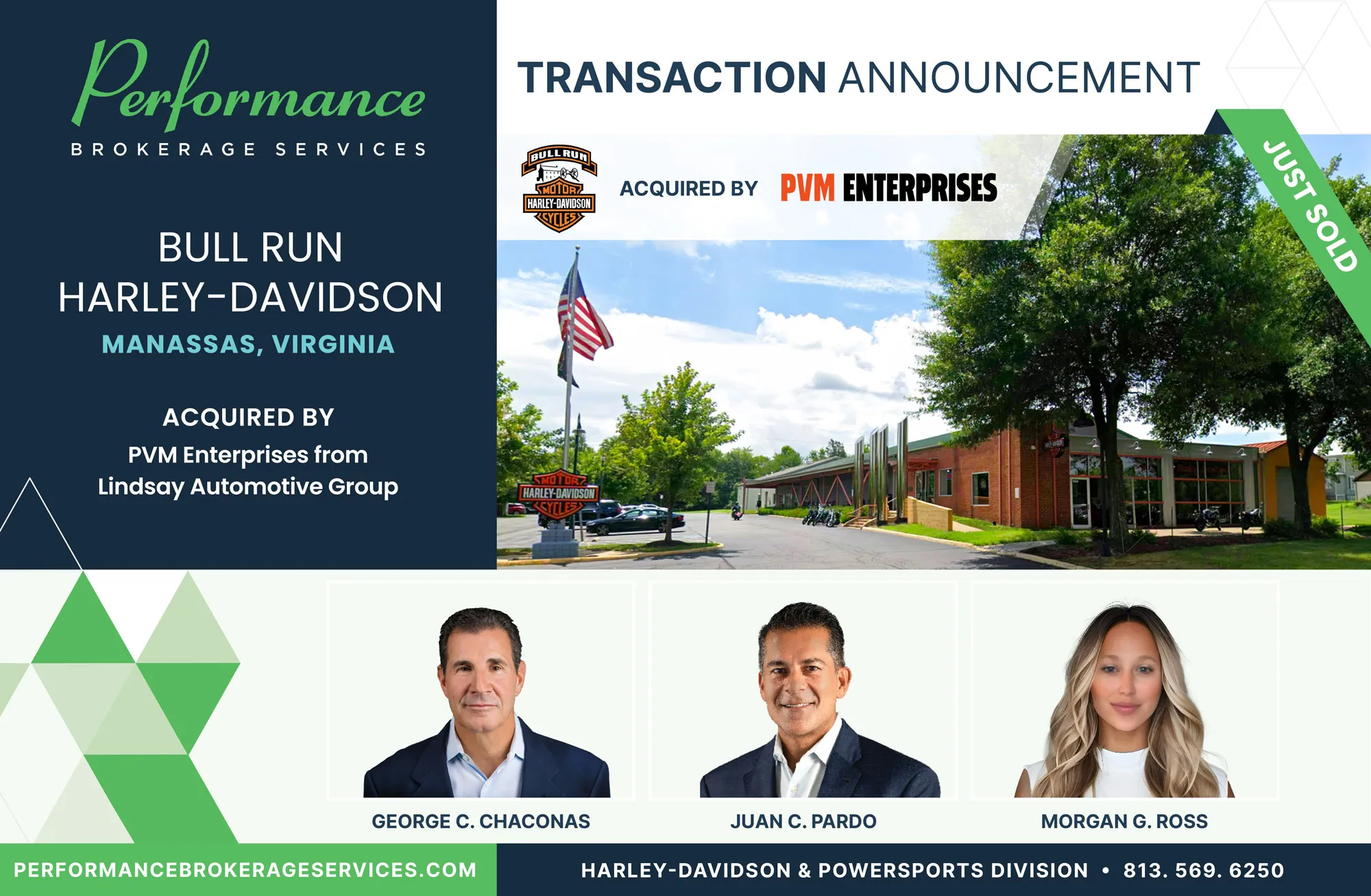 Bull Run Harley-Davidson sells to PVM Enterprises with Performance Brokerage