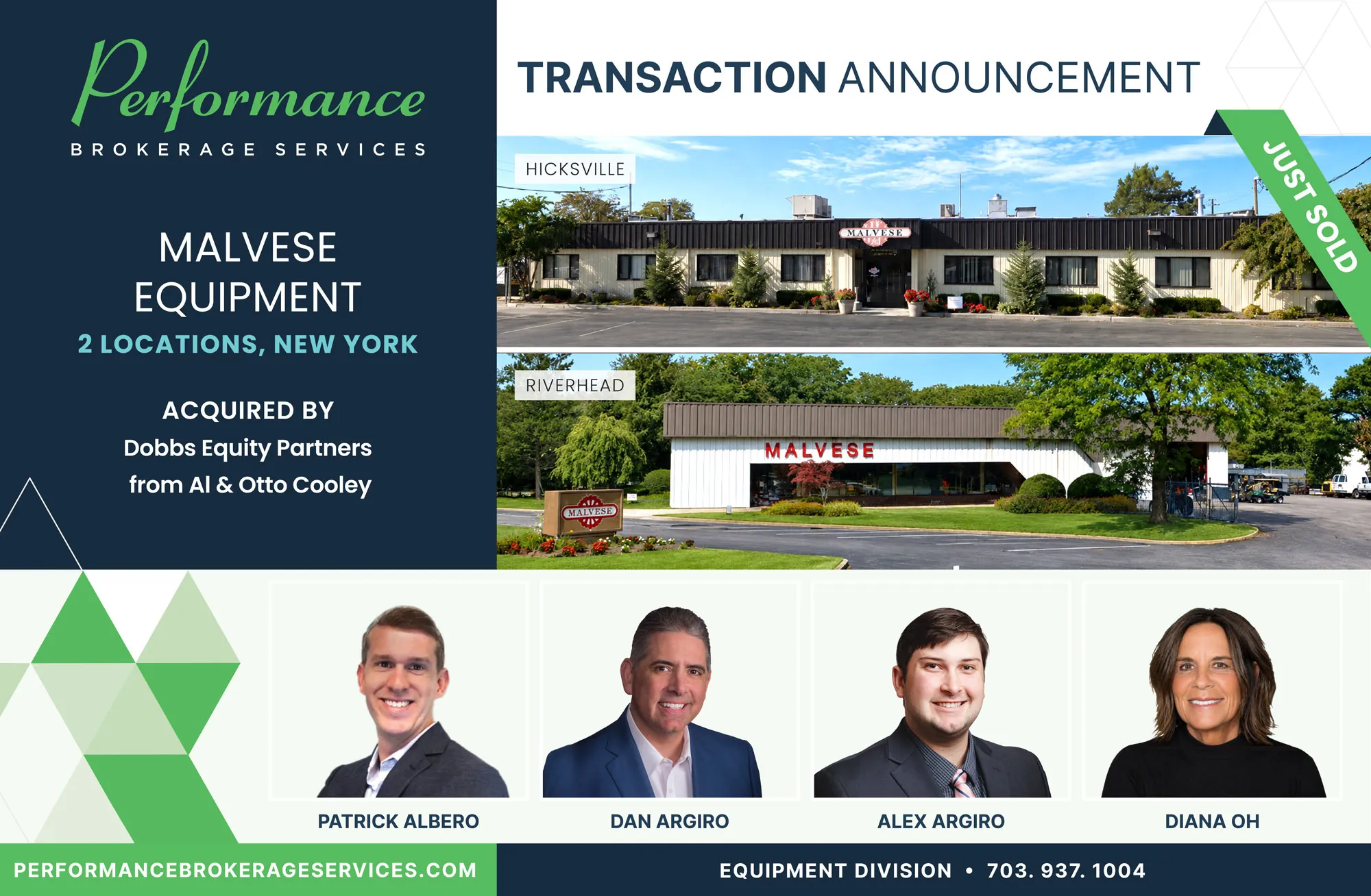 Malvese Equipment sells to Dobbs Equity Partners with Performance Brokerage