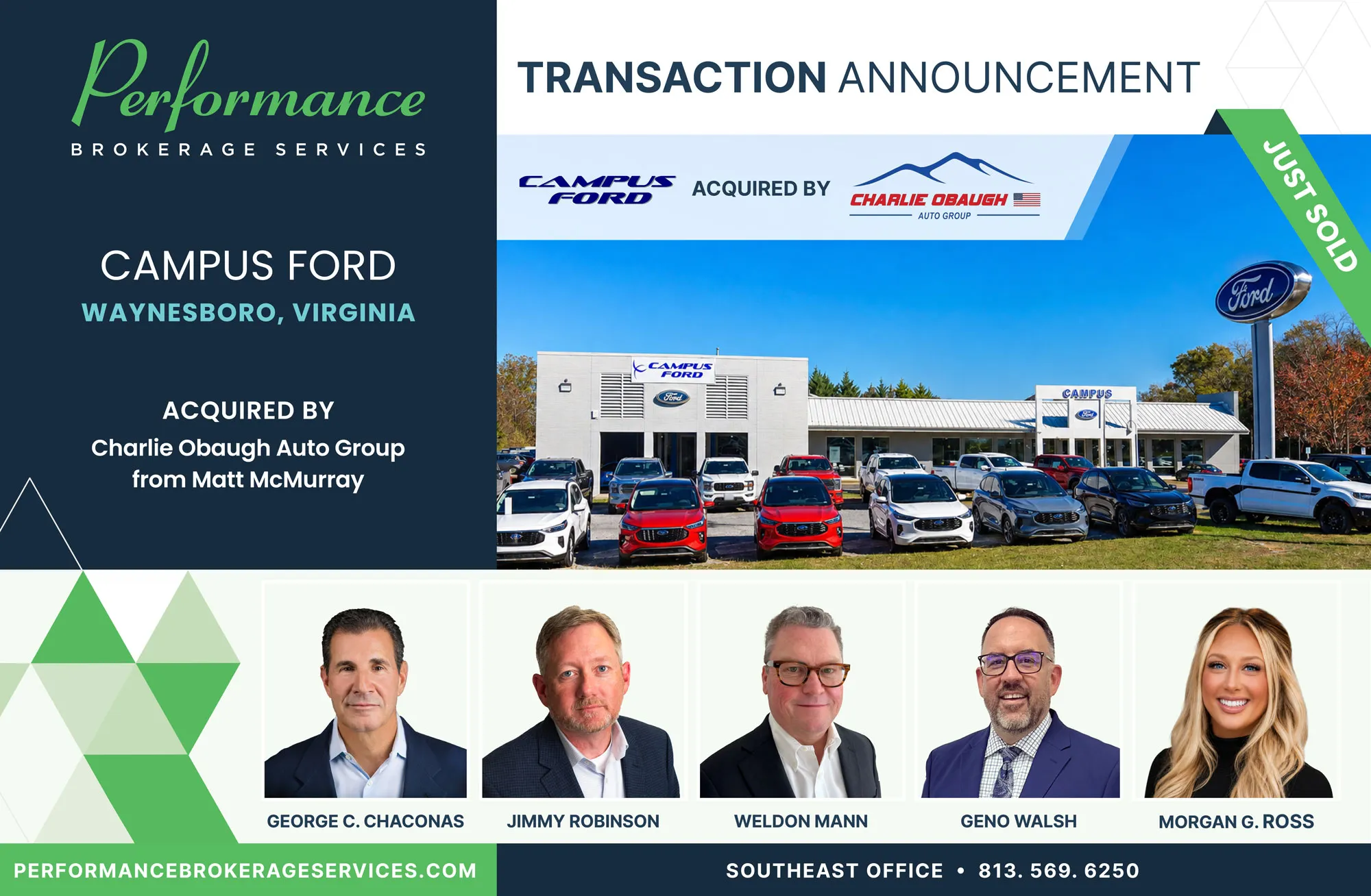 Campus Ford sells to Charlie Obaugh Auto Group with Performance Brokerage