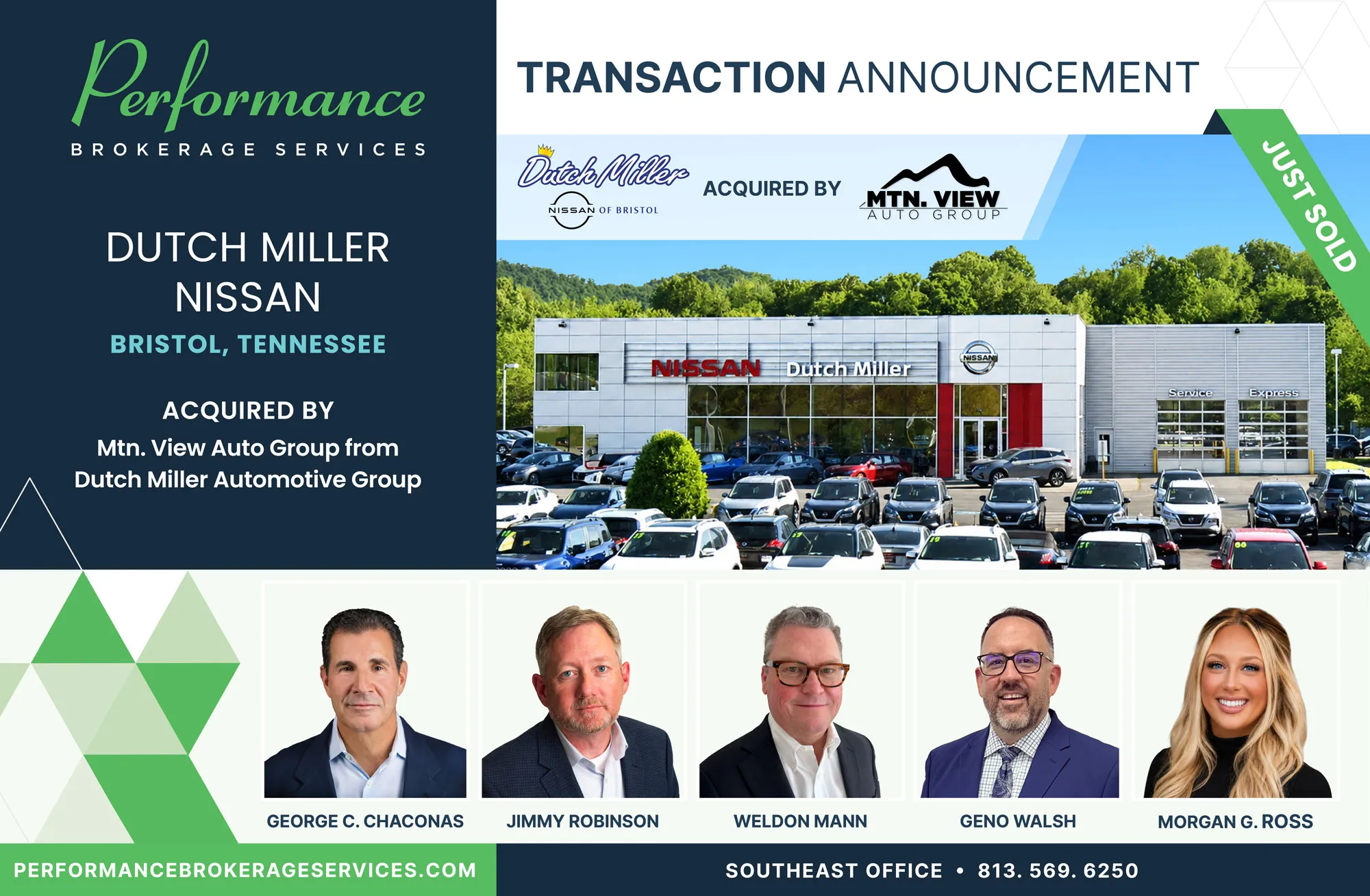 Dutch Miller Nissan of Glenview sells to Mtn View Auto Group with Performance Brokerage