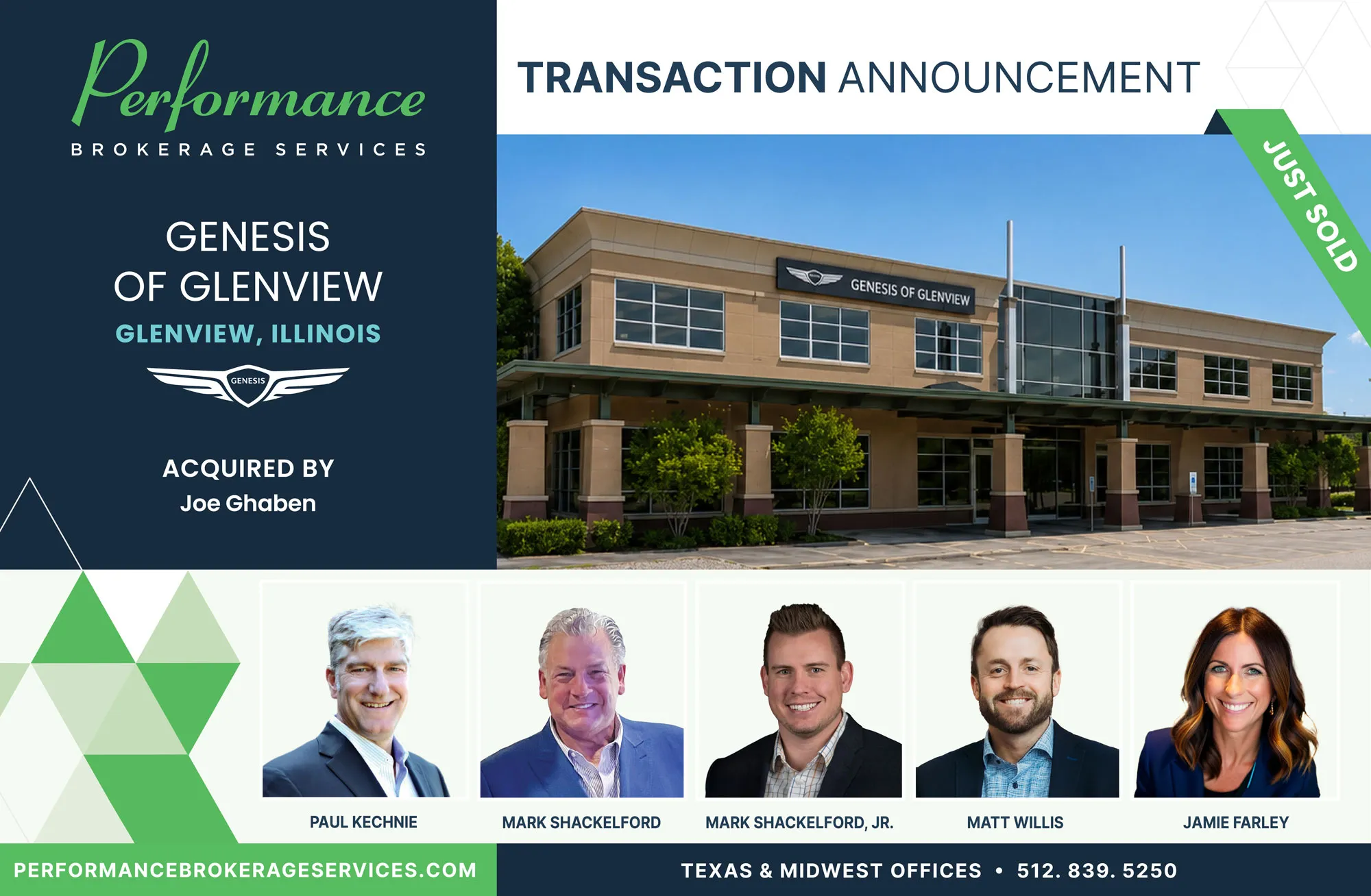 Genesis of Glenview sells to Joe Ghaben with Performance Brokerage